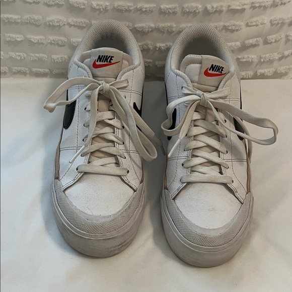 Nike White and Black Court Legacy Lift Sneakers - Picture 4 of 7